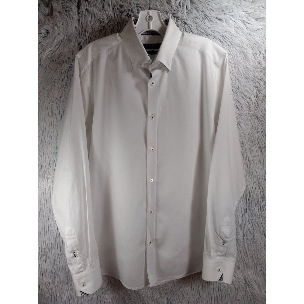 Ted Baker London Dress Shirt Mens 16 Solurr Oxford Modern Fit Button Down Top